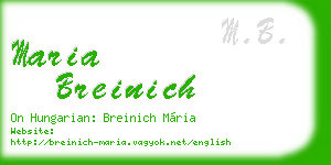 maria breinich business card